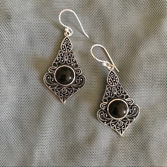 Bohemian Silver Earrings - Picture 3 of 4